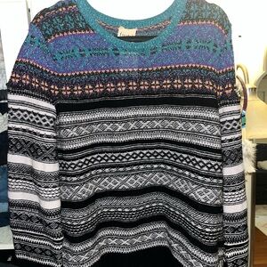 NUDE festive patterned sweater, L/Xl.